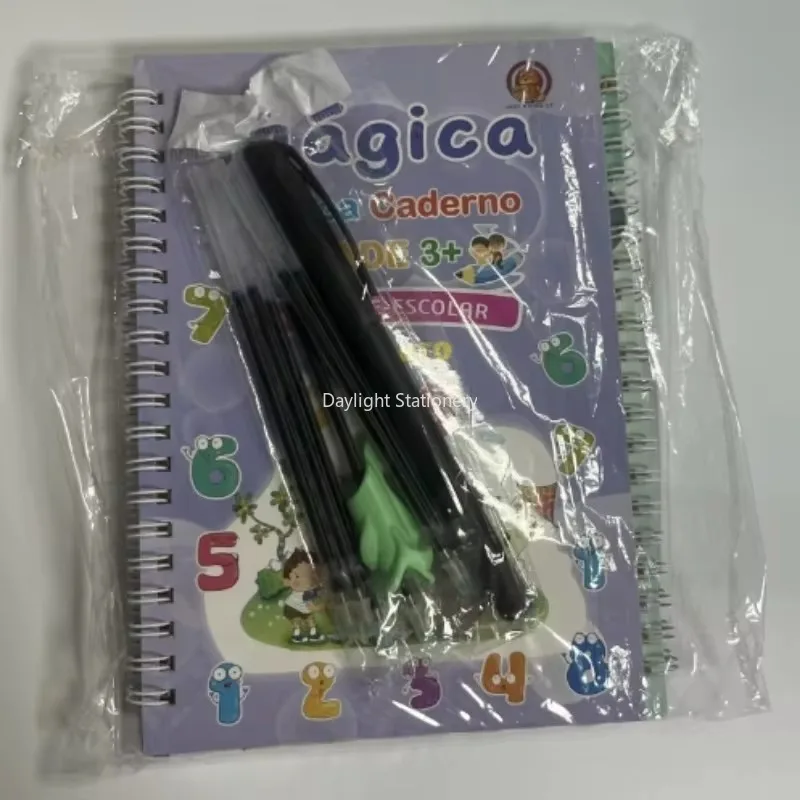 Portugiesische wieder verwendbare Alphabet 3d Kalligraphie Buch lernen Zeichnen Copybook Zahlen Bildung für Kinder Brief Praxis 4 Bücher/Set