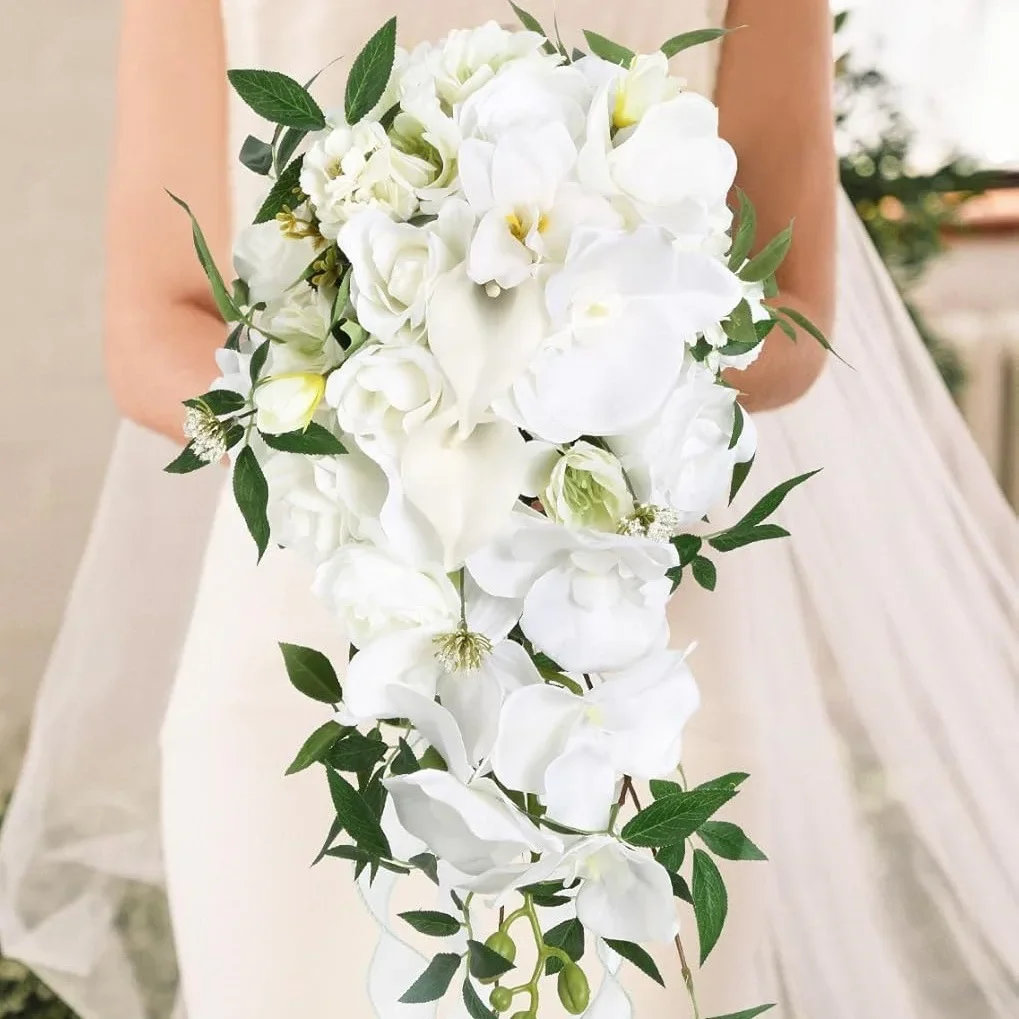 Bouquet of flowers Phalaenopsis Wenzhu bride wedding photo water drop bouquet photo studio photo wholesale