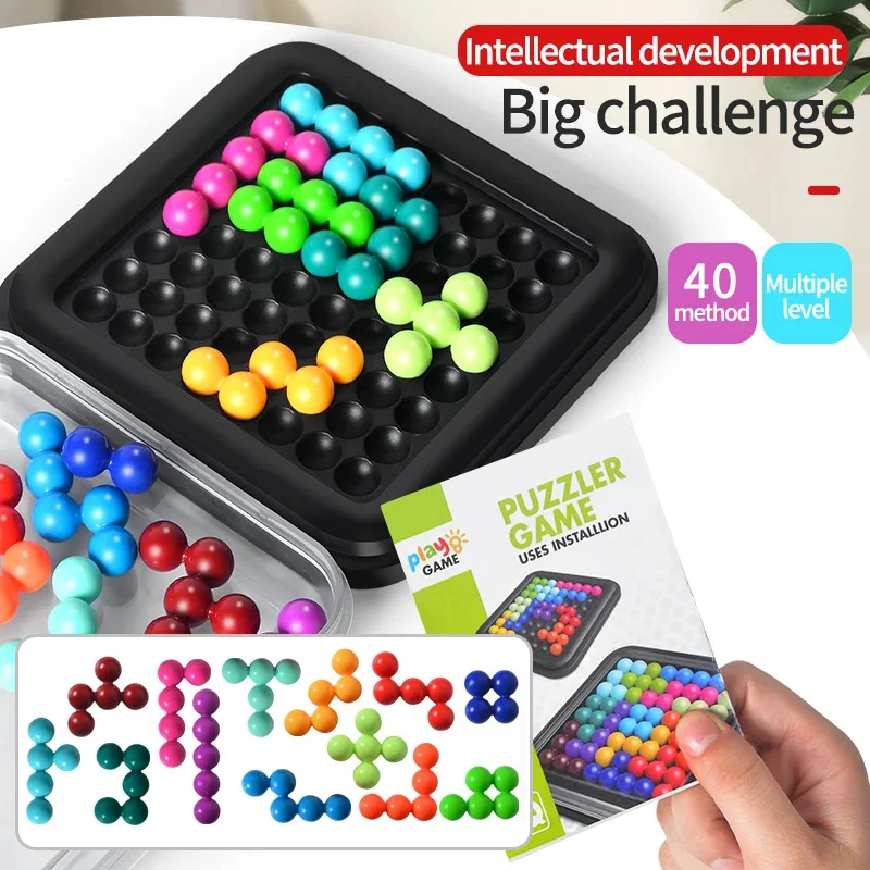 DIY Puzzler Board Game Magic Beads IQ Logical Reasoning Thinking Kid Brain Burning Toys Early Game Training Challenge Levels Toy