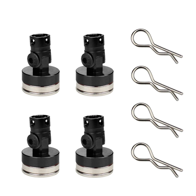 4pcs RC Car Body Posts Magnet Invisible Fixed Mount with Clip for 1/10 Axial SCX10 Traxxas TRX4 D90 D110 HSP Drift Sakura Redcat