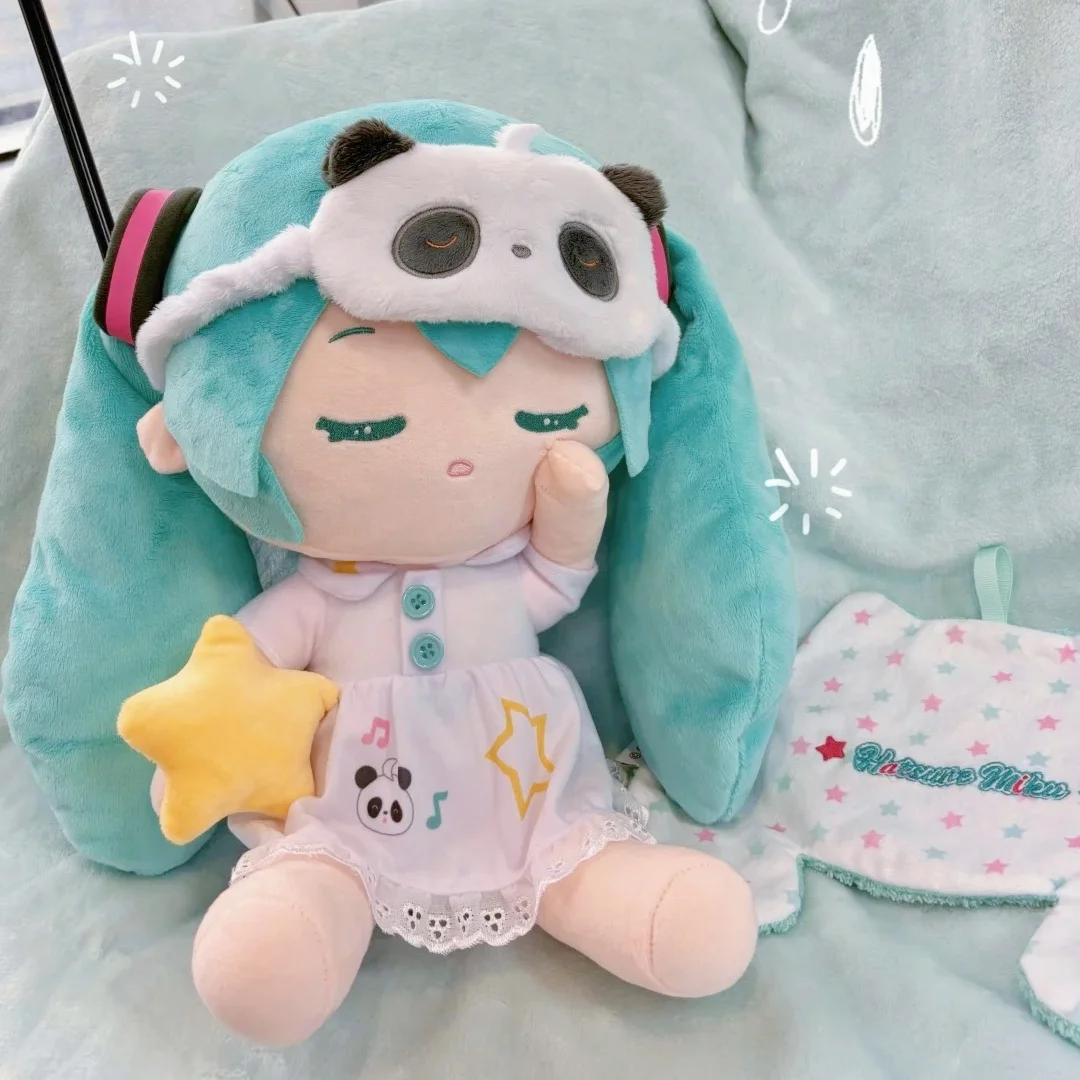 2024 neue echte Vocaloid Hatsune Miku 2d süße Schlafpuppe Panda Kopfhörertasche Kawaii zweidimensionale Mädchen Geburtstagsgeschenk