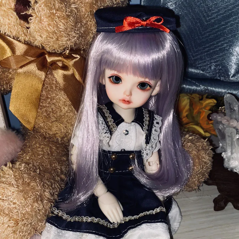 

BJD SD 1/3 1/4 1/6 1/8 парик, высокотемпературное волокно, набор волос с аккуратной челкой, грушевидная голова, внутренняя кнопка, кукла, парик, аксессуары для куклы