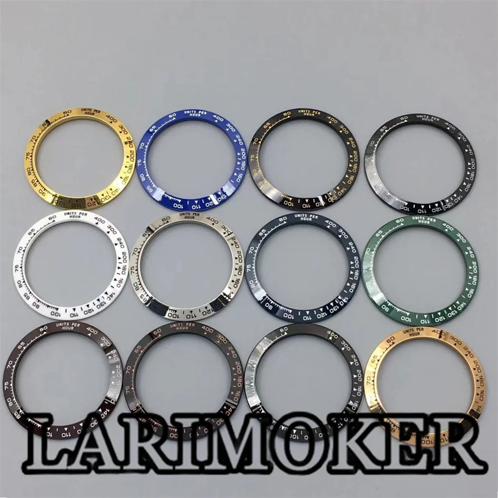 LARIMOKER 39mm Bezel Fit 40mm Automatic Men Watch Case Blue Brown Black White Green Gold Ceramic Watch Bezel Insert