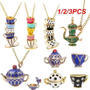Emaye yapılmış, Renkli Emaye Mini Çaydanlık saplama Küpe, Çay Fincanı Charm Tüm Maç Kolye, mücevher, Mücevher, Bohem, 1 Adet, 2 Adet, 3 Adet 8 en çok satan, kupa emaye küçük, no. 3