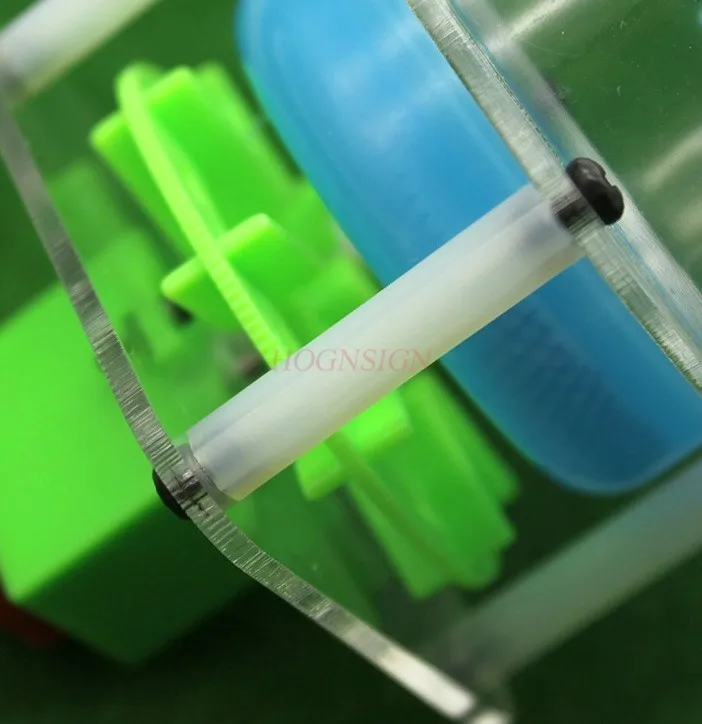 1set DIY Transparent Vacuum Cleaner Experimental Kit Assembly Model Toy Fine Mouth Straw Blade Dust Removal Model