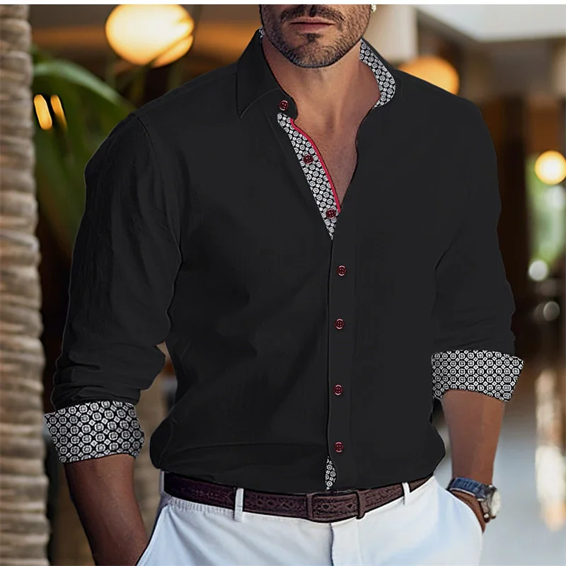 Camisa de vestir de lujo para hombre, manga larga, informal, ajustada, con botones musculosos, talla grande, S-6XL, tela suave