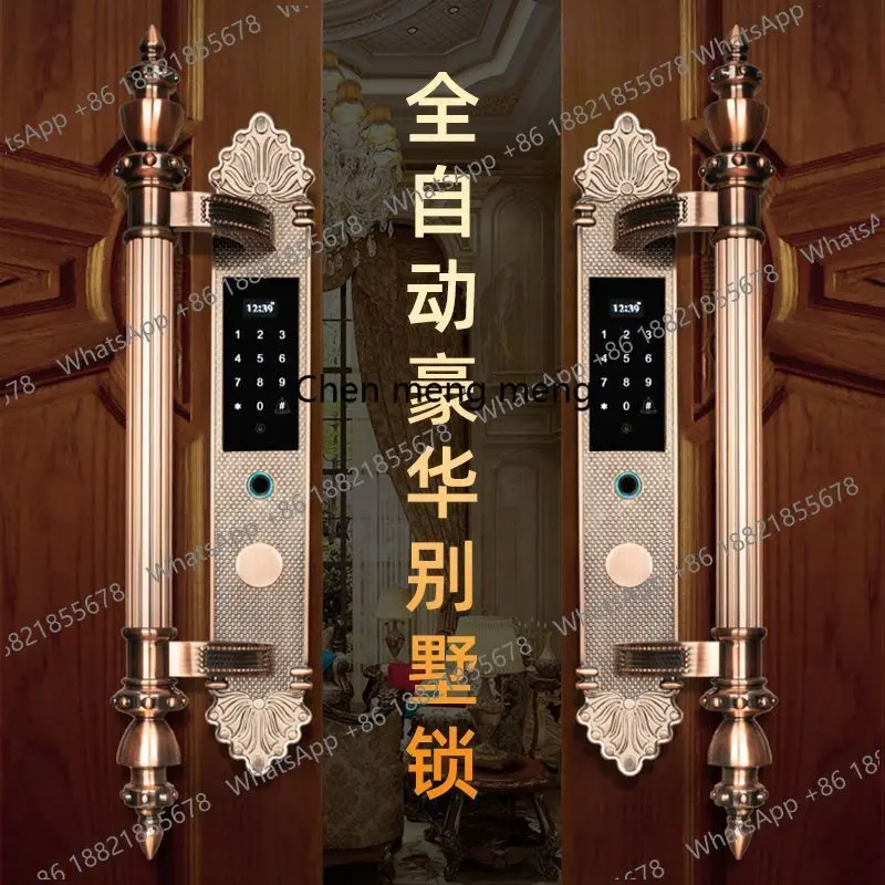 Big handle villa door smart lock, waterproof and cold-proof encryption remote, full set of control electronic locks