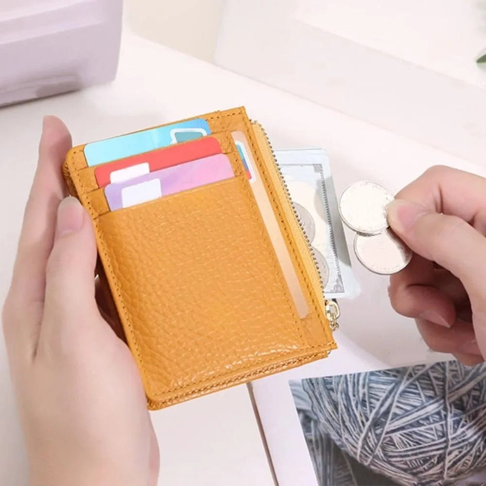 New Large Capacity Cowboy Short Wallet Multi-function Simple Genuine Leather Purse Luxury Cowhide Card Holder Men Women