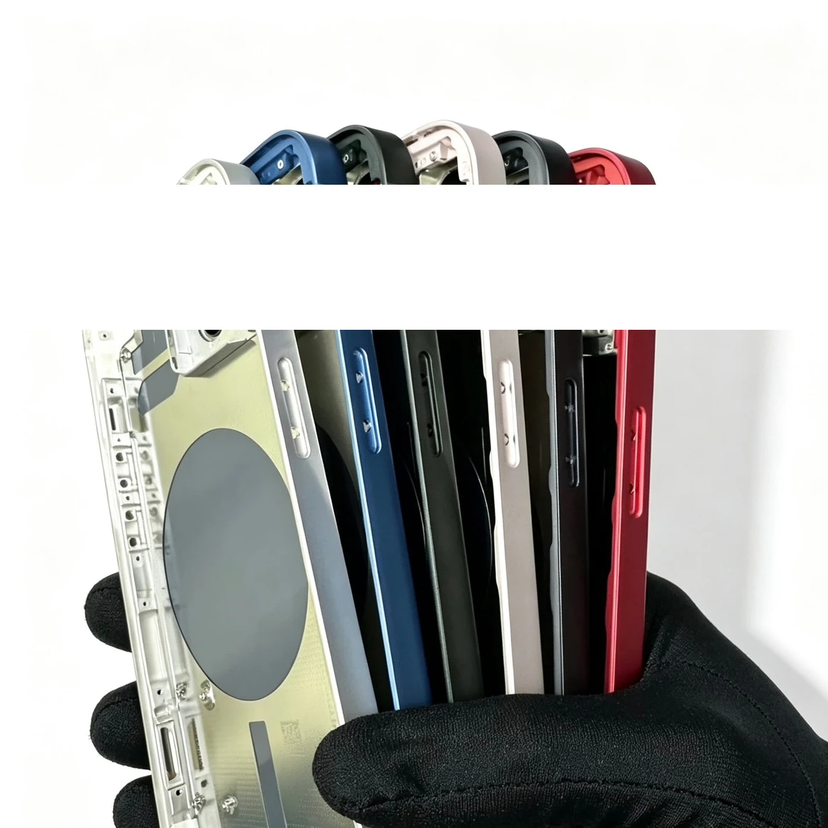 Rear Housing Assembly For 13 13 Mini 13 Pro Max 13 Pro With Back Cover Middle Chassis Frame+SIM Tray+Side Key Parts
