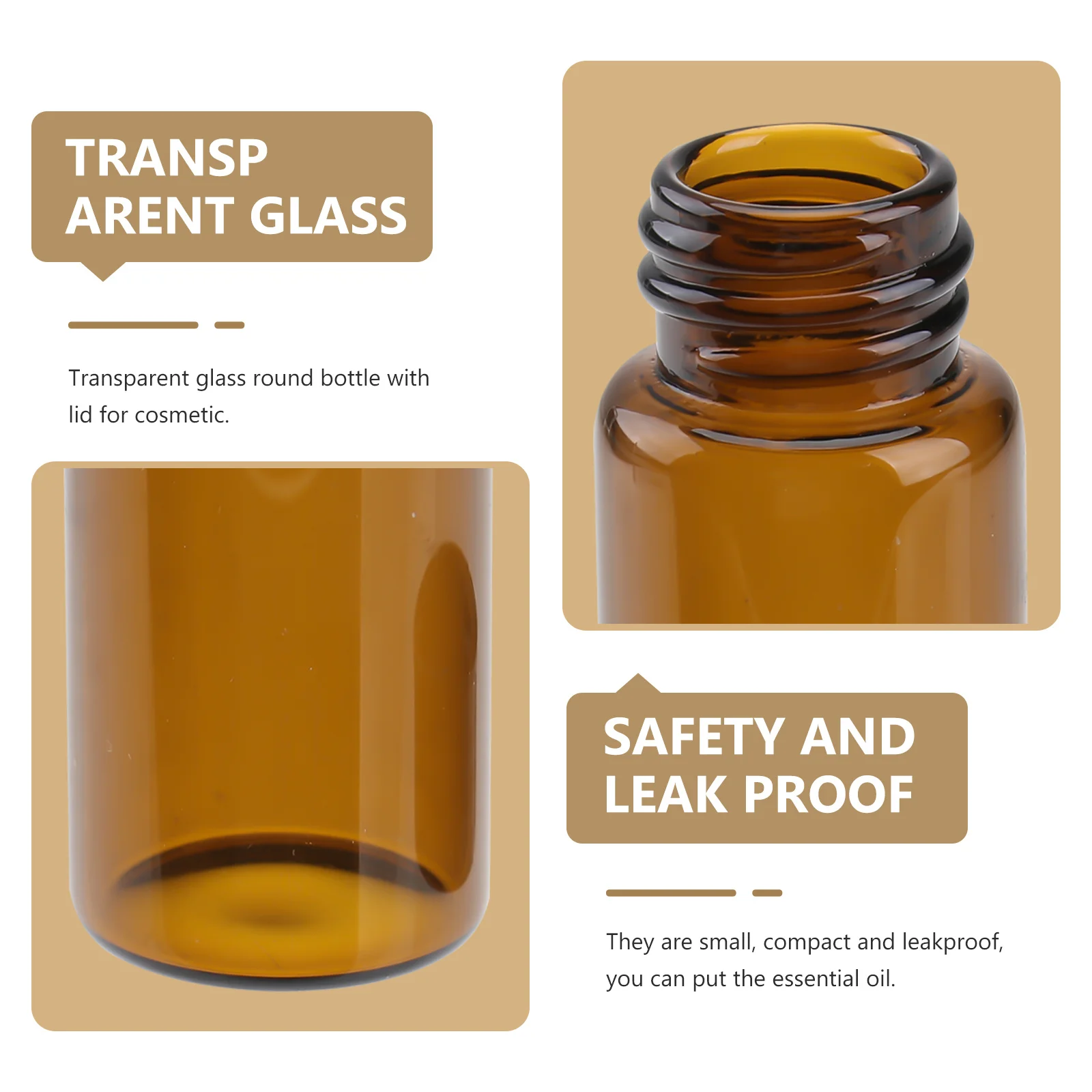 

15Pcs 10ml Reagent Bottles Screw Cap Mini Glass Containers Durable Practical Travel Sample Bottles Sample Containers