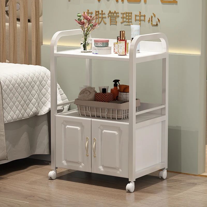 Rolling Trolley Storage Professional Delivery Cart Spa Aesthetic Reception Gold mesa auxiliar spa con ruedas Manicure Organizer