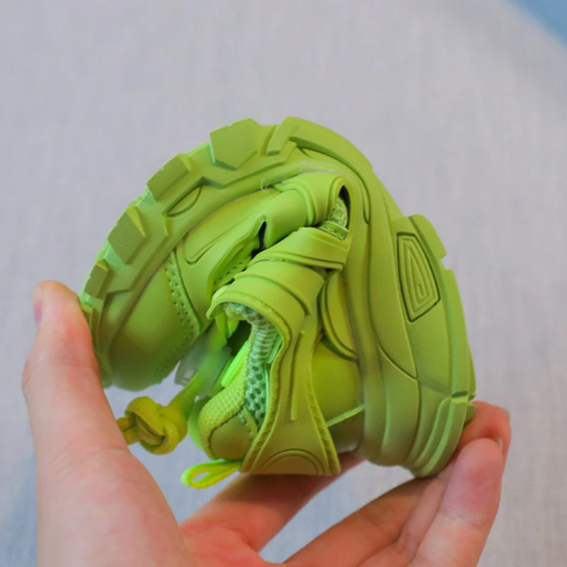 2025 Spring New Children Sneakers Boys Breathable Running Shoes Girls Fashion Clunky Sneaker Baby Candy Color Casual Shoes