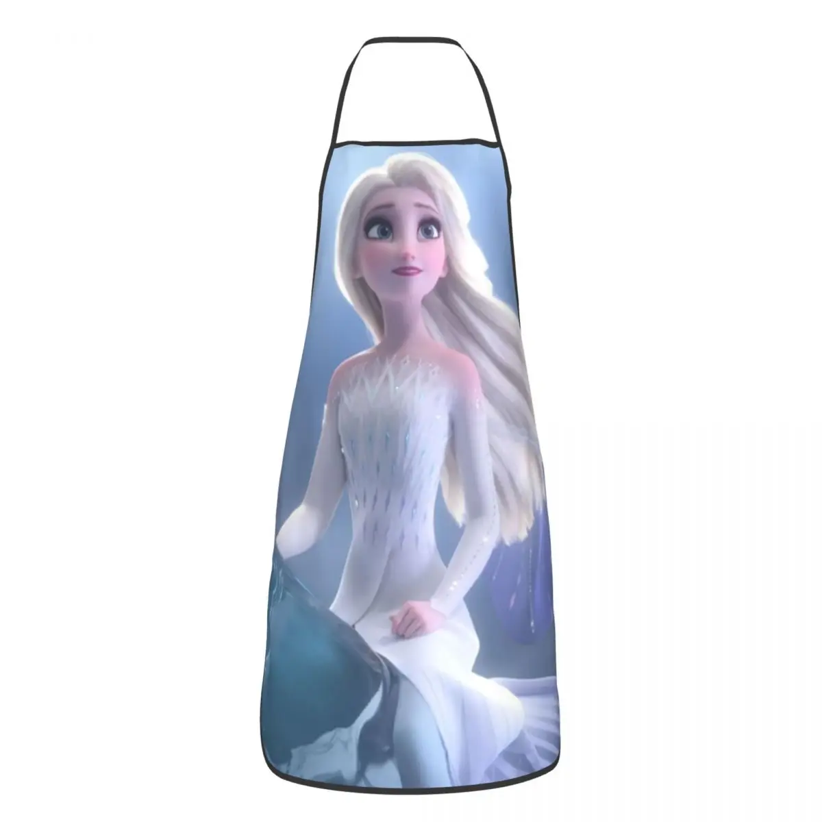 Custom Bib Elsa Princess Frozen Aprons Men Women Unisex Adult Chef Cooking Kitchen Cartoon Tablier Cuisine Painting