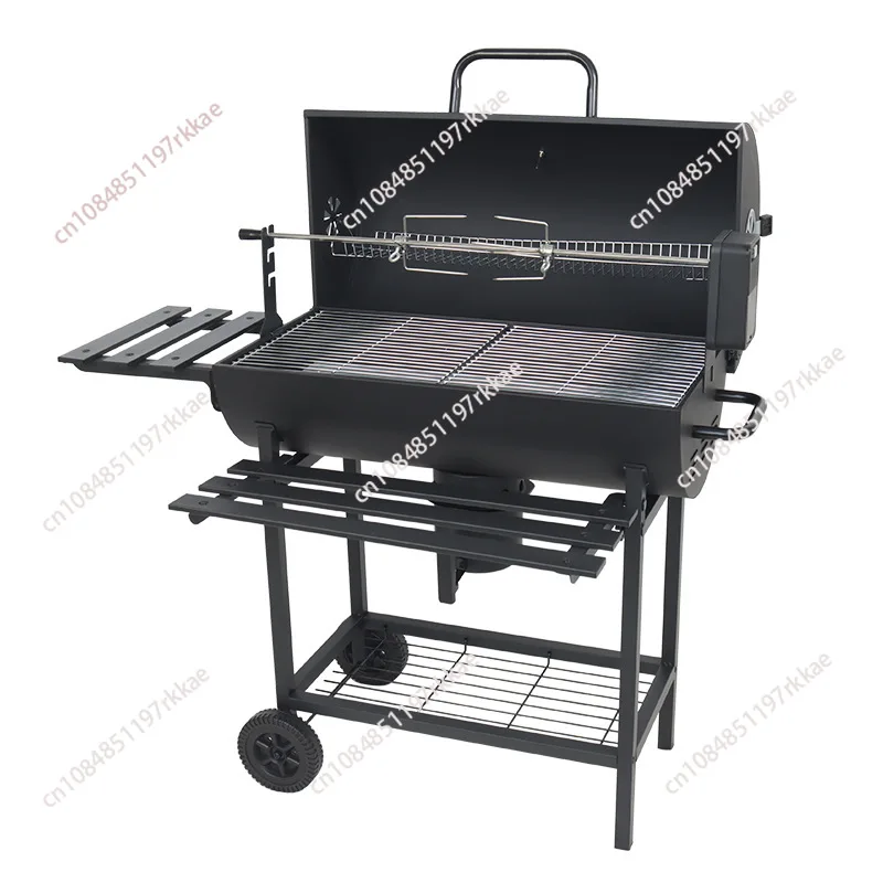 

Household Barbecue Grill Charcoal Outdoor Oven BBQ Trolley Temperature Control Adjustable Height Family Party Tool