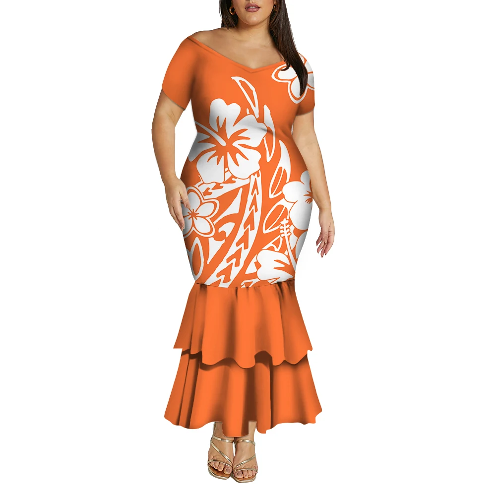 Summer Round-Neck Puletasi Dress Custom Dress Pattern Samoan Fiji Islands Artistic Print Polynesian Tribal Women'S Dress
