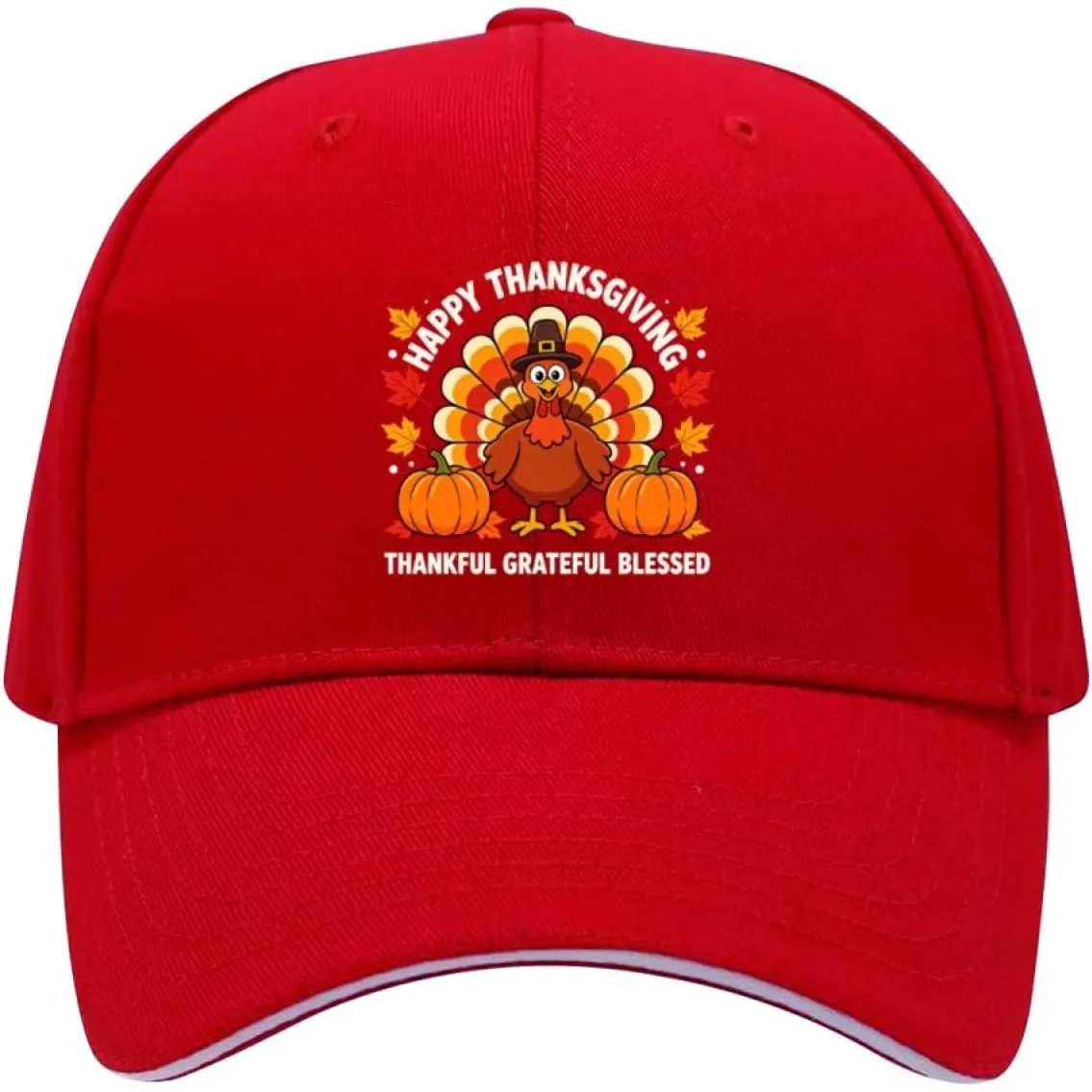 Thankful Grateful Blessed Thanksgiving Turkey Sandwich Baseball Cap for Men