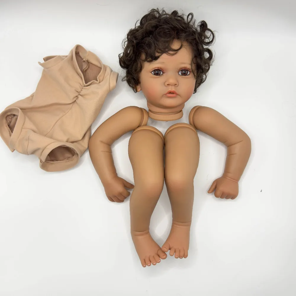 

24inch Reborn Doll kit Ayana with Rooted Hair DIY painted Doll kit Unfinished Doll parts with Body and Eyes Reborn Kit