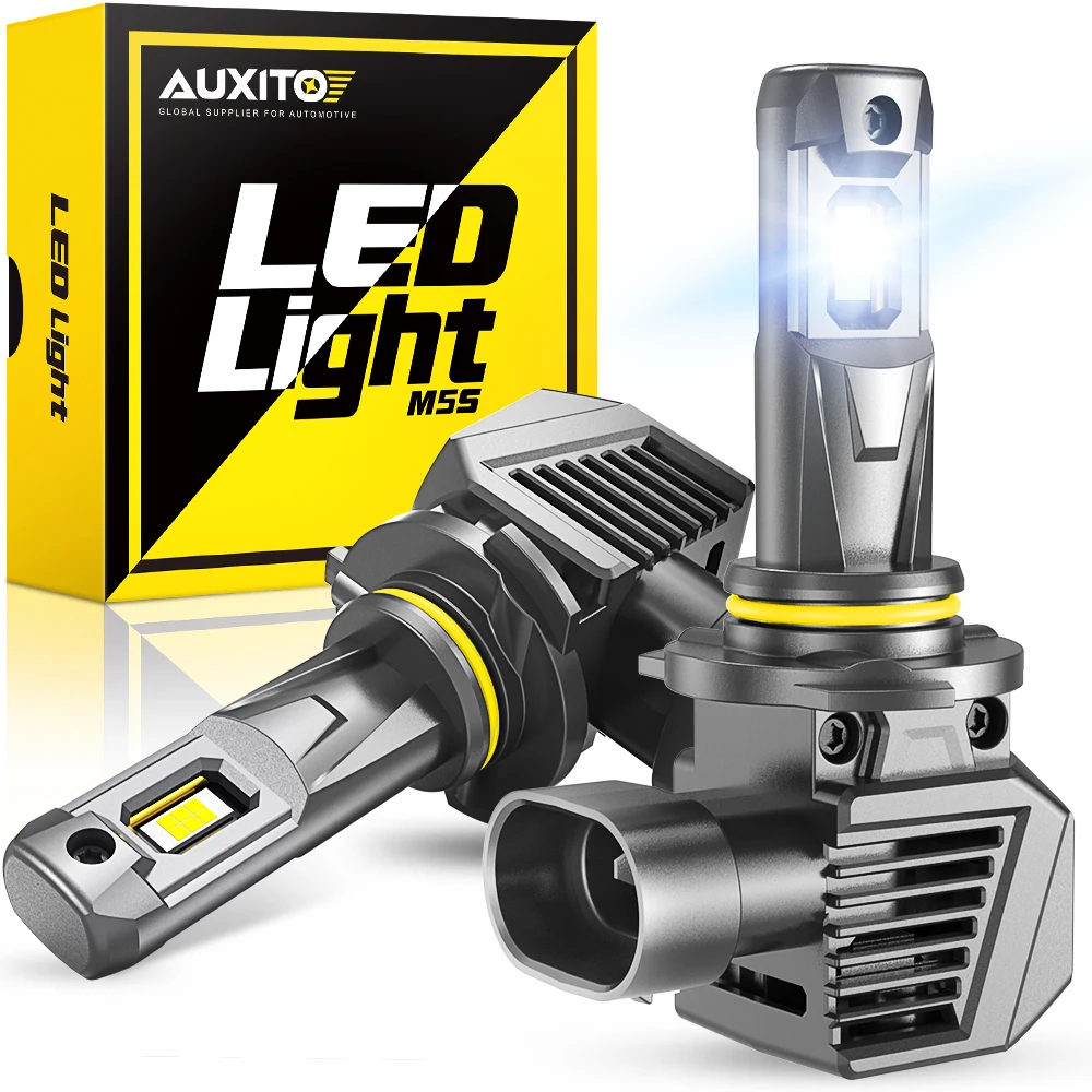 AUXITO 2Pcs Turbo LED 9005 HB3 Canbus Headlight Bulb Light 120W Ultra Powerful 22000LM Super White 6500K 12V Car Lamp Error Free