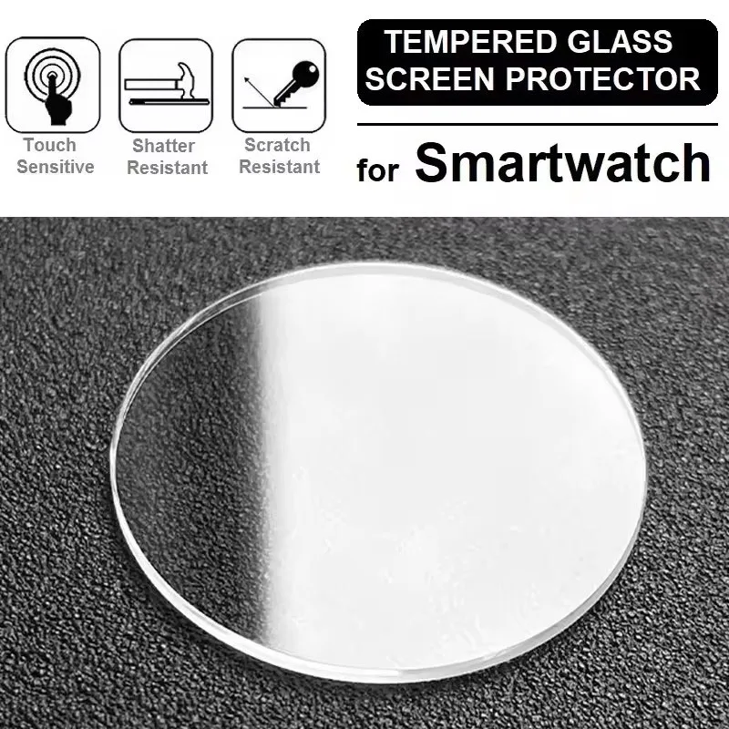 26-46mm Universal Round Tempered Glass Smartwatch Screen Protector Film 28mm 30mm 32mm 38mm 40mm 41mm 42mm Diameter 1-5PCS view 2