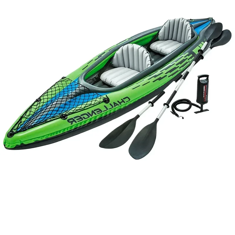 

1 2 Person Inflatable Boat Sport Kayak Model STEAM Canoe Pvc Dinghy Raft Pump Seat Drop Stitch Floor Laminated PVC