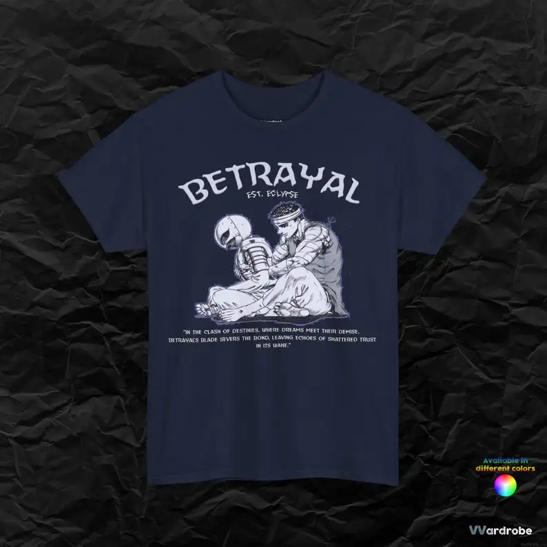 BERSERKER BETRAYAL Gutsu and Griffitsu quote heavy cotton t-shirt