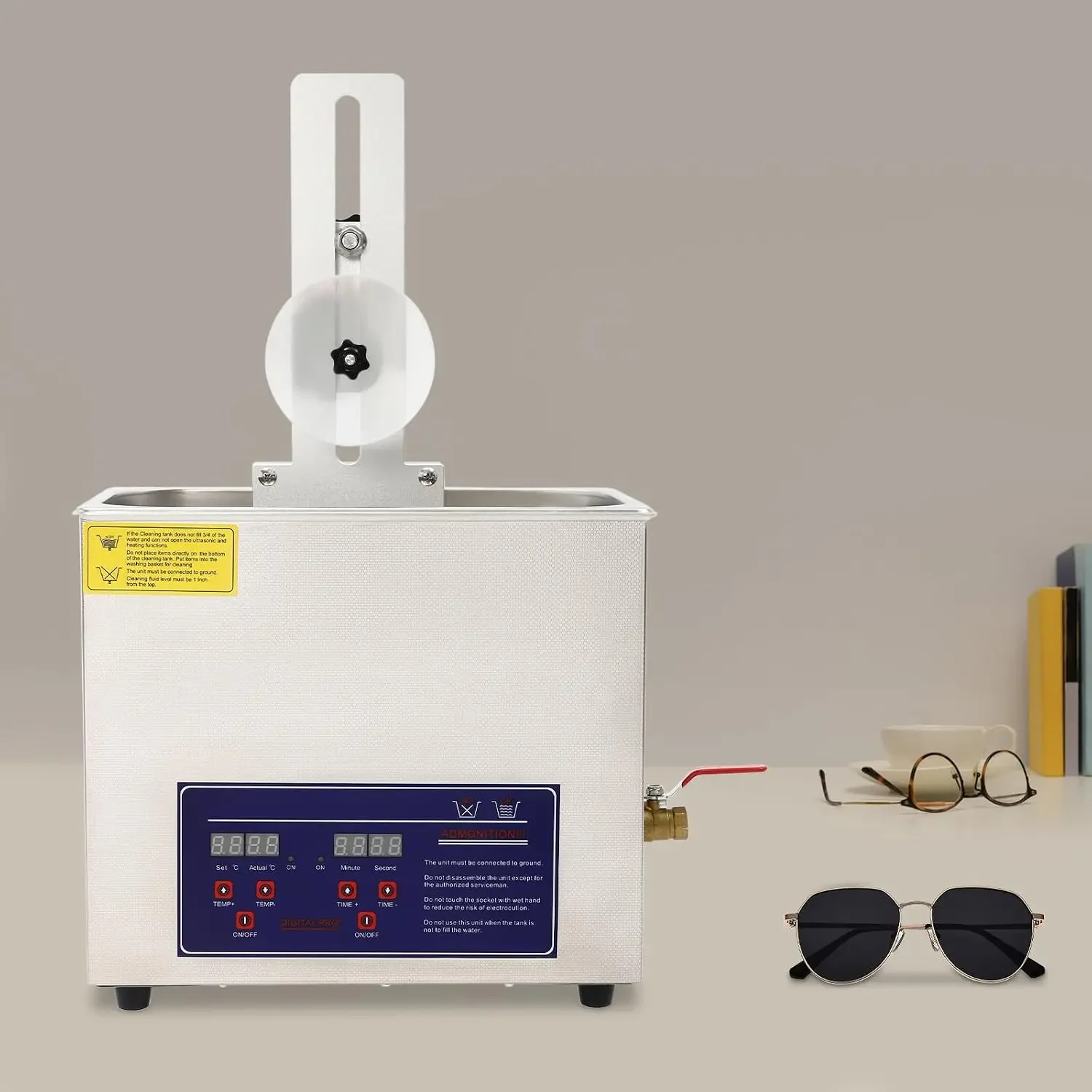 Professional Ultrasonic Cleaning Machine 6.5L/1.72Gal, 40KHz Vinyl Records Cleaner with Adjustable Time(0-30 minutes)&Temperatur