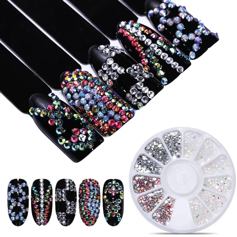 3 Boxes AB Crystal Rhinestones Set Mixed Color 3D Flatback Nail Decoration DIY Nails Gems And Charms For Manicure Craft Decor