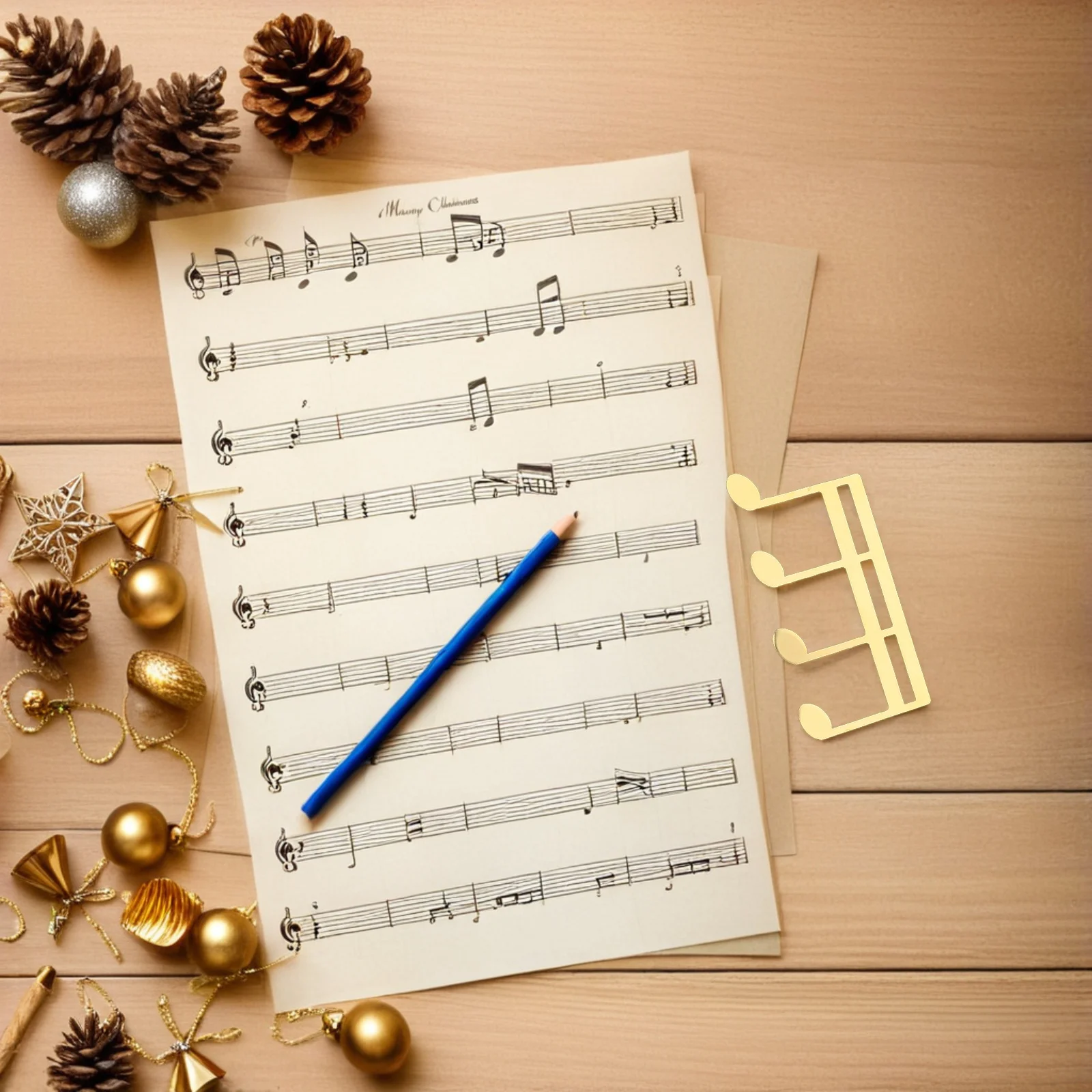 

2pcs Sheet Music Holder: Metal Music Page Clips For Piano Guitar Violin Keyboard Outdoor Performance Durable Clamp Stand Gold