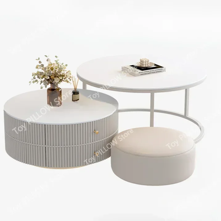 Dining Coffee Table Center White Round Console Modern Side Living Room Accent Muebles Para El Hogar Home Decorations