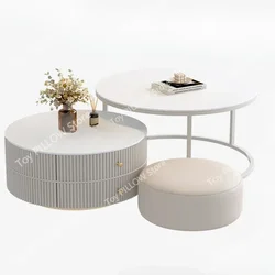 Dining Coffee Table Center White Round Console Modern  Side Living Room Accent Muebles Para El Hogar Home Decorations