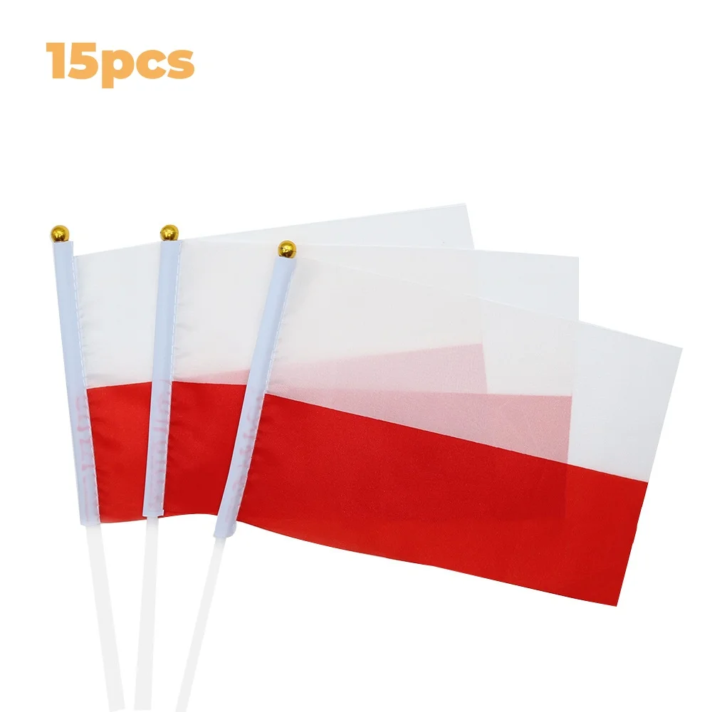 Stabilny Hand Waving Flags, Oscam, Poland, 8 Line, Poland Patches, Poland, Europe, 2024, 15Pcs