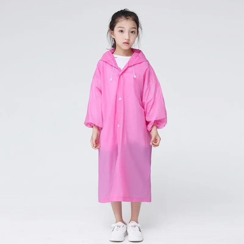 Children Fashion Raincoat Cute Hooded Kids Rainwear Thickened EVA Waterproof Poncho Reusable For Boy Girl Rain Jacket Jumpsuit