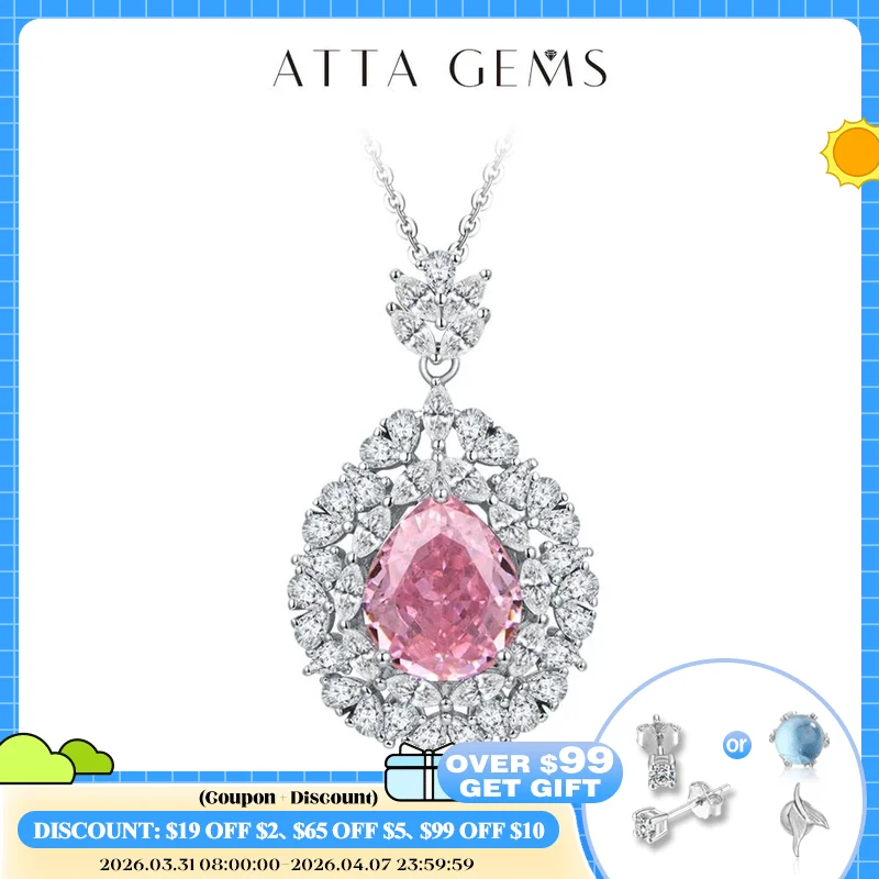

ATTAGEMS 2024 Luxury Marquise Cut 4*2 925 Sterling Silver Cubic Circonia Necklace for Women With Certificed Wedding Jewelry Gift