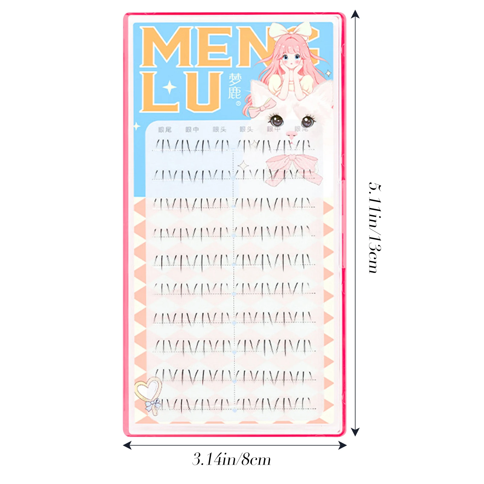 セグメント化されたつけまつげ,自然なつけまつげ,女性用化粧品,80個セット