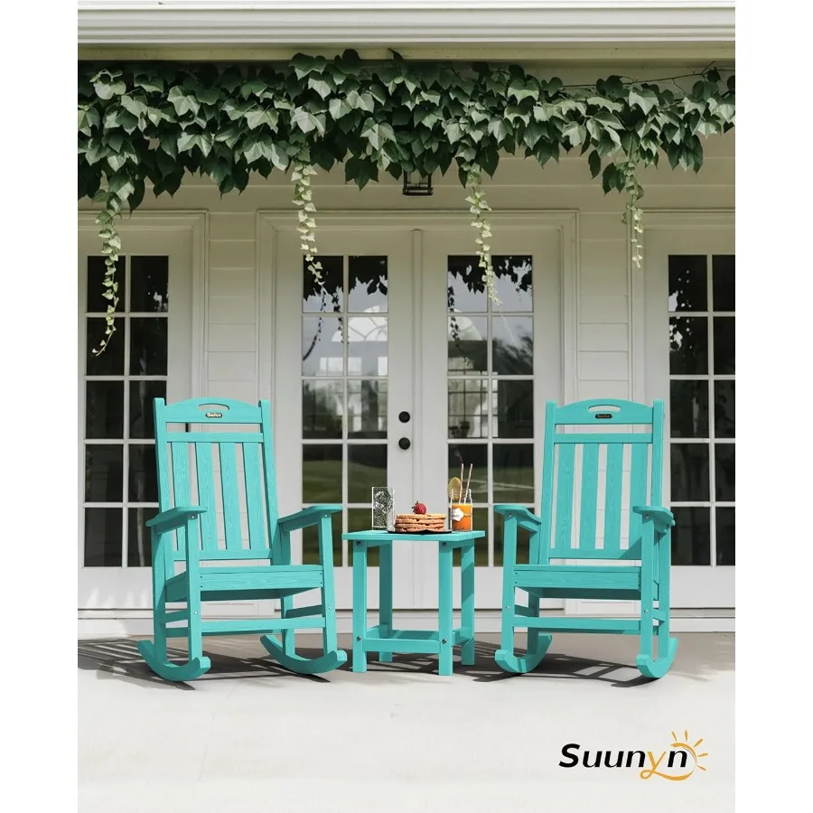 Mecedora de gran tamaño para exteriores, mecedora de porche con respaldo alto, HDPE, resistente a todo tipo de clima, para Patio, peso de 380 libras