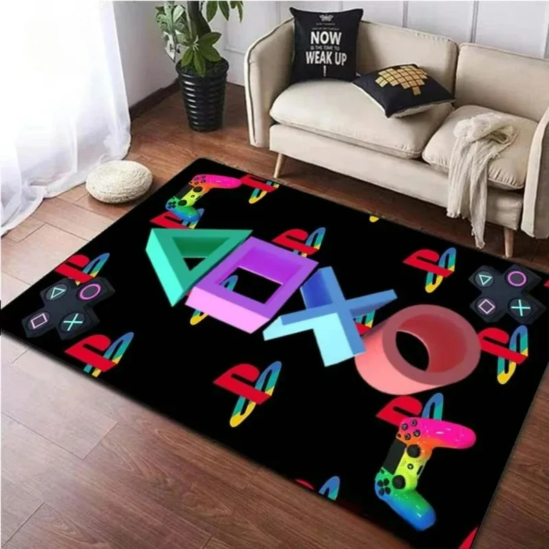 

JSL36Video Game Pattern Rug for Bedroom Living Room P-Playstation Design Soft Floor Mat AntiSlip Sofa Area Gamer Gift Home D9Ok%