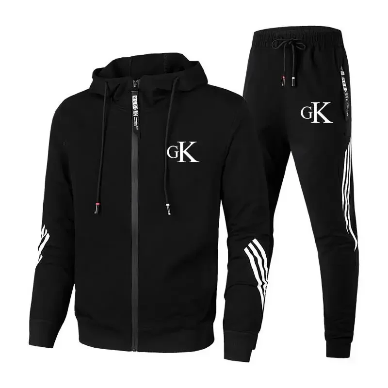 2024 new men's zipper hoodie suit football uniform jacket + pants sweatpants track casual wear sports