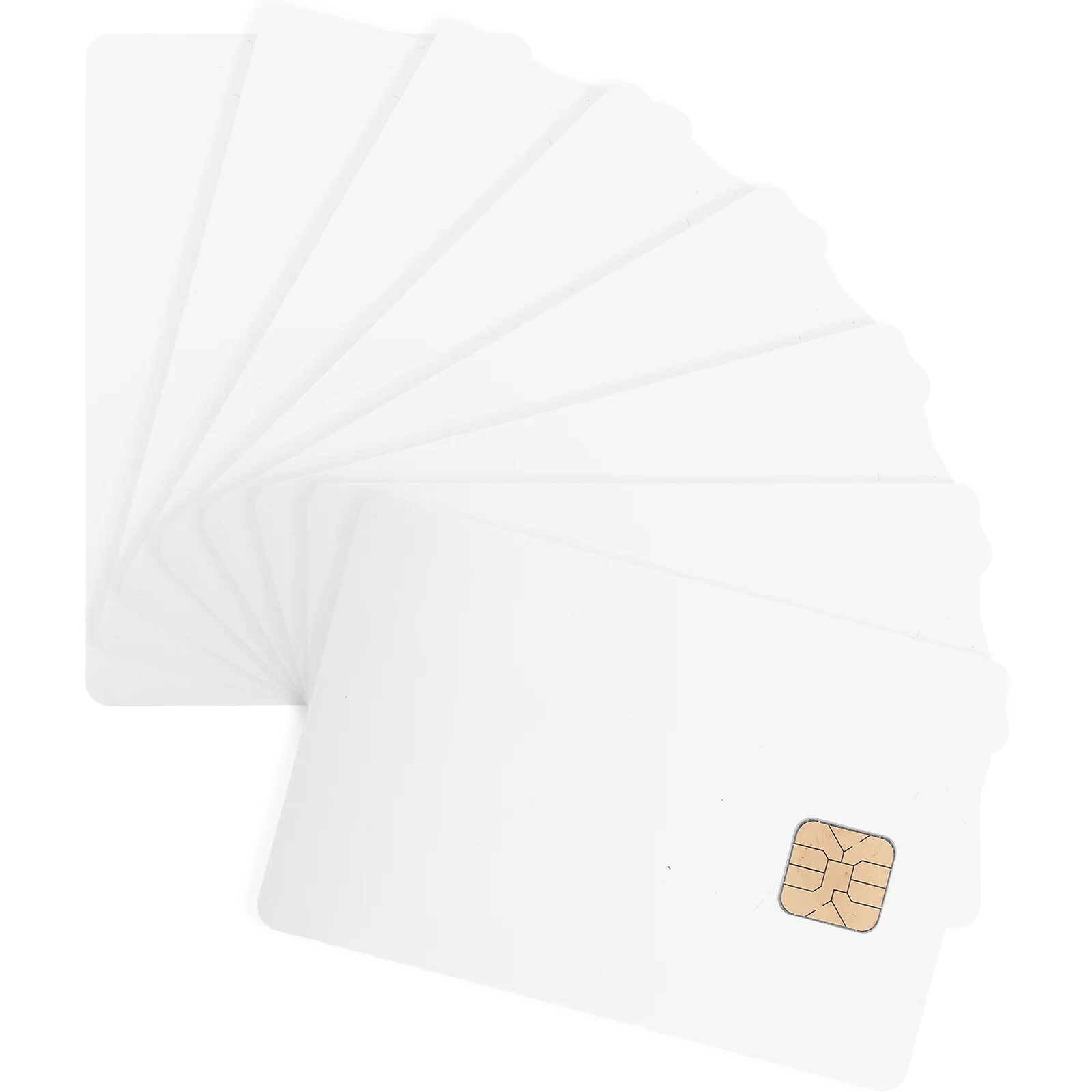 8pcs Blank Credit Cards with Chips White Credit Cards Ic Cards Pvc Blank Cards Blank Cards With Chip Pvc Card Printer