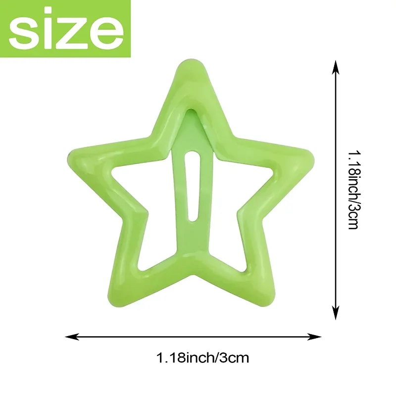 2/20PCS Y2K BB Star Hairclips Girls Colorful Cute Star Barrettes Women Simple Metal Snap Clip Headdress Hair Jewelry Accessories