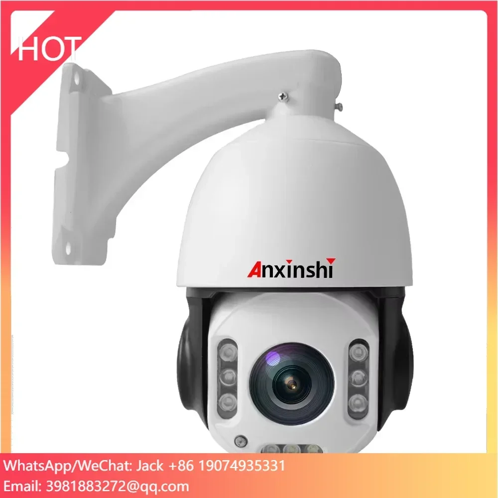 Kamera Anxinshi 4K 8MP PTZ PoE dengan Zoom 30x, Model Malam Berwarna, Audio Dua Arah, Kartu SD, Kamera CCTV PoE
