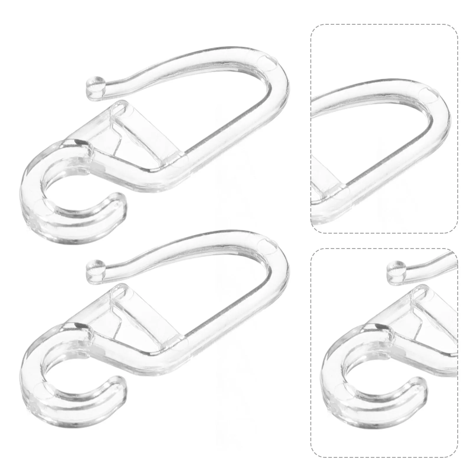 150Pcs Clear Curtain Rod Hooks Transparent Plastic Sliding Hangers for Window Bathroom Shower Draperies Curtain Clips
