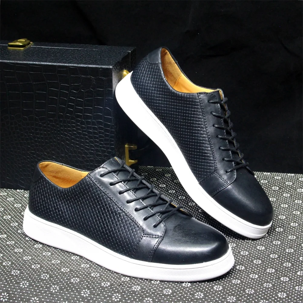 Classic Derby Casual Shoes Mens Cow Genuine Leather Lace-Up Flat Shoes Comfortable Original Sneakers Driving Shoes for Men