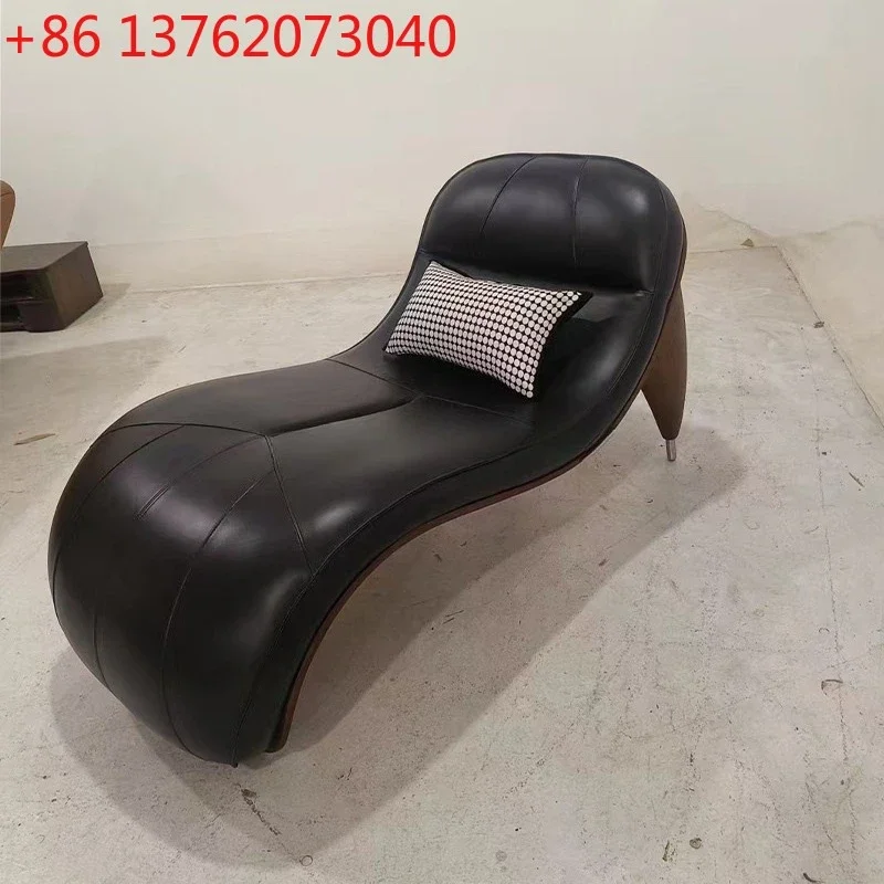 

Роскошное кожаное кресло-шезлонг для гостиной, итальянский современный диван-шезлонг из натуральной кожи для спальни