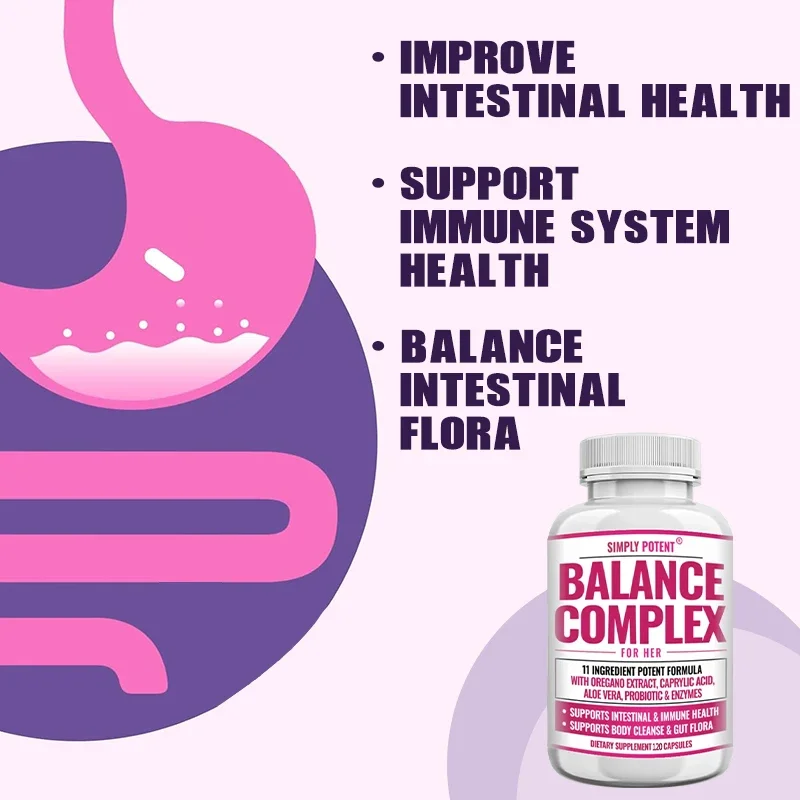 Women\'s Balance Complex, Candida Cleanse & Vaginal Health Dietary Supplement with Probiotics & Enzymes for Gut & Immune Health