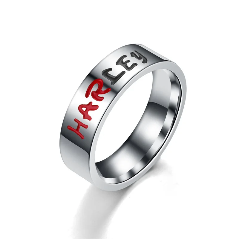 Vendita calda 6mm anelli di barretta in acciaio inossidabile JOKER HARLEYCouple Ring anelli di moda semplici per donna uomo regalo per gioielli da