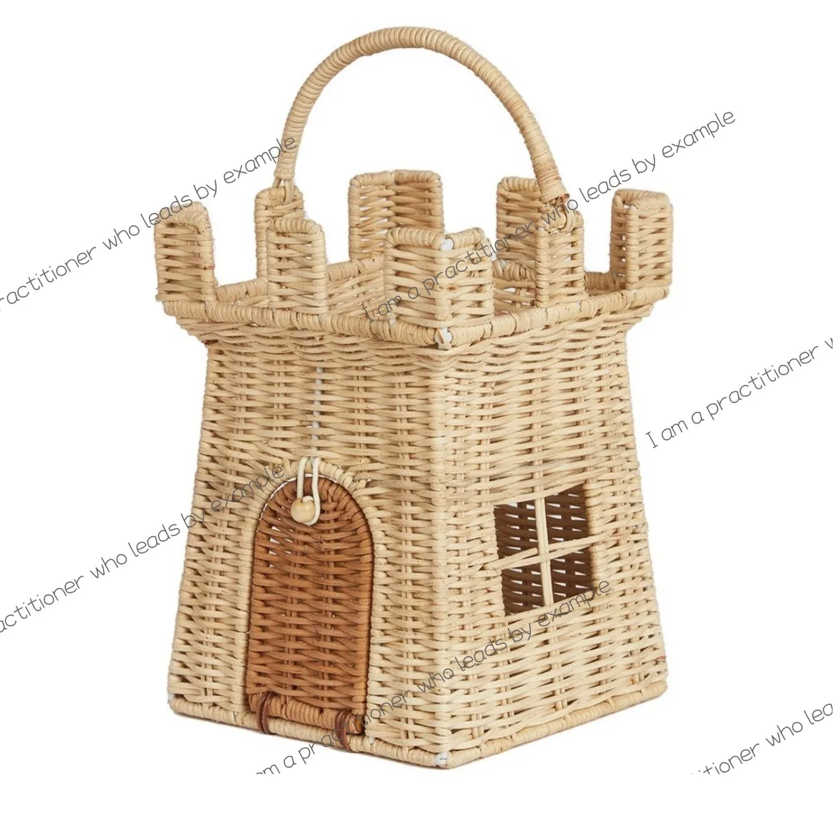 Hand woven children's toys basket house castle toy storage photography prop decoration