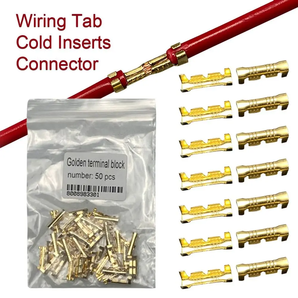 50/100/200pcs 0.3-1.5mm2 Terminal Line Wire Harness Cold Inserts Connectors Cold Terminal Wiring Tab