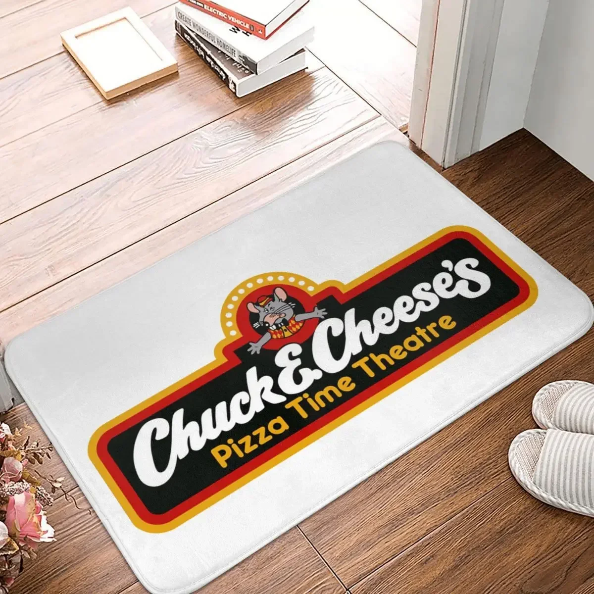 Chuck E Cheese Logo Doormat Rug Carpet Mat Footpad Polyester Non-slip Sand Scraping Entrance Kitchen Bedroom Balcony Toilet