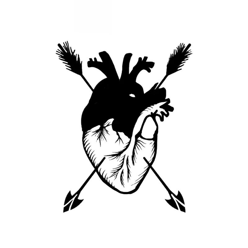 

Car Sticker Funny Heart Archery Hunter Graphic Decoration Car Sticker PVC Bumper Window Decal Waterproof Black/White,16cm*13cm