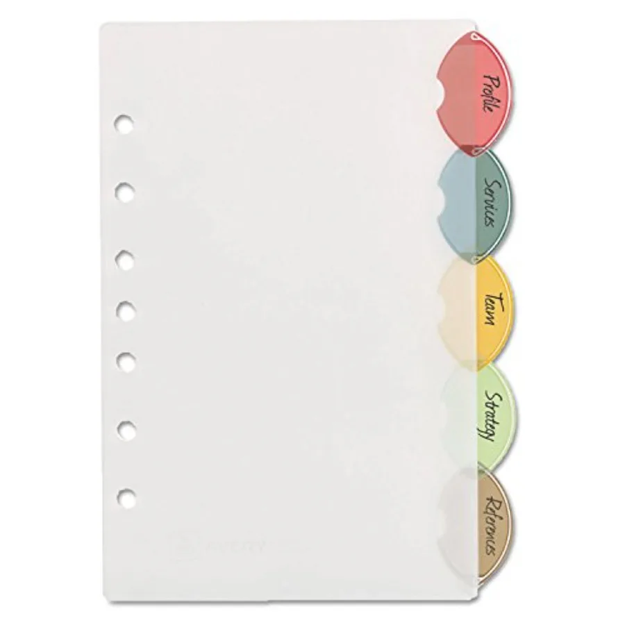 

11118 Mini Dividers, 5/ST, 5-1/2-Inch x8-1/2-Inch, 7-Hole Punch, Multi